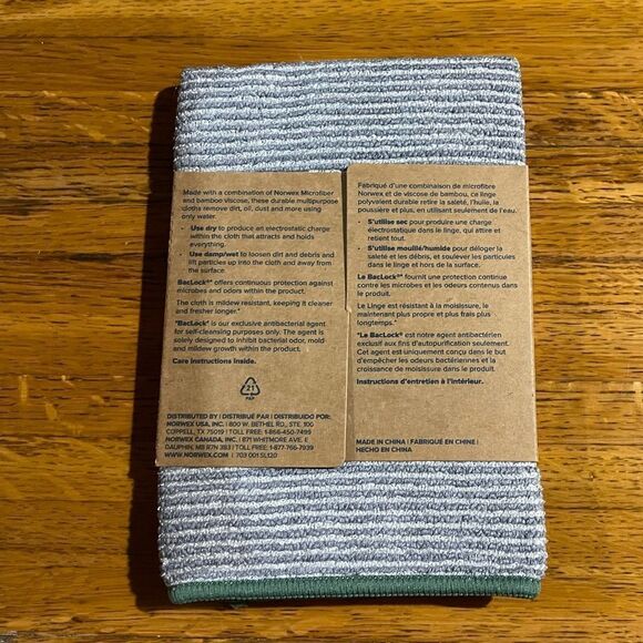 Norwex Bamboo Multipurpose Cloth Graphite/Green NWT - Picture 14 of 14